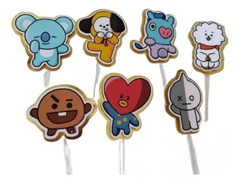 Bts Mini Topper Para Cupcake O Pastel Pz Mercadolibre