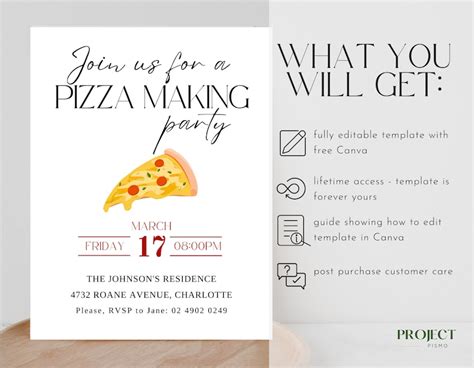 Editable Pizza Making Party Invitation Template Slice Of Joy Etsy