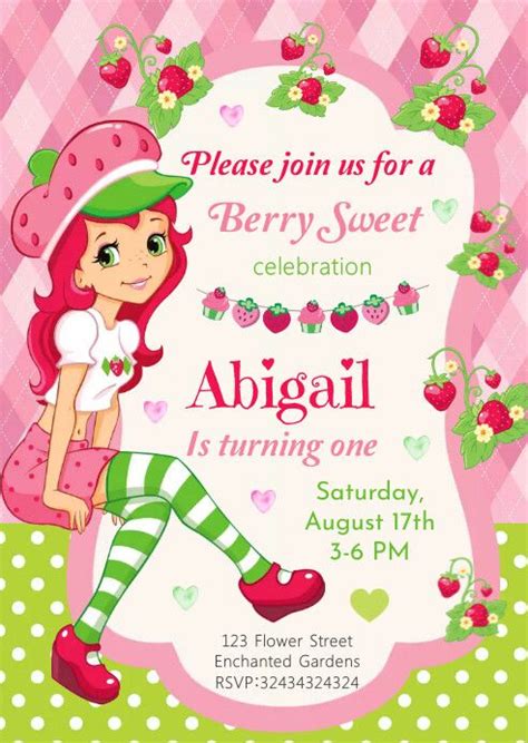 Strawberry Shortcake Invitation Template