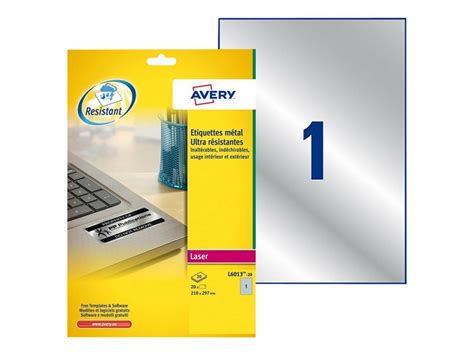 Avery Heavy Duty Laser Labels étiquettes 20 unités A4 L6013 20