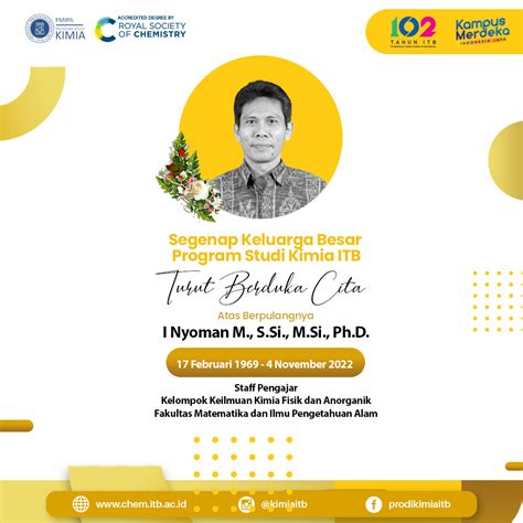 Ucapan Duka Cita Program Studi Kimia Itb