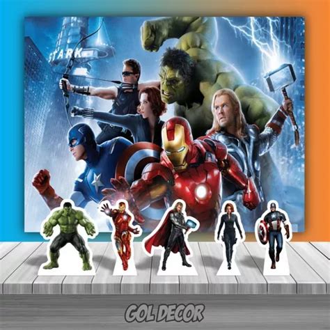 Kit Festa Infantil Painel Displays Vingadores Parcelamento Sem Juros