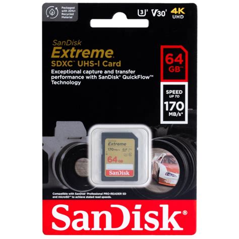 SanDisk Карта памяти Extreme 64 ГБ (SDSDXV2-064G-GNCIN) - купить с ...