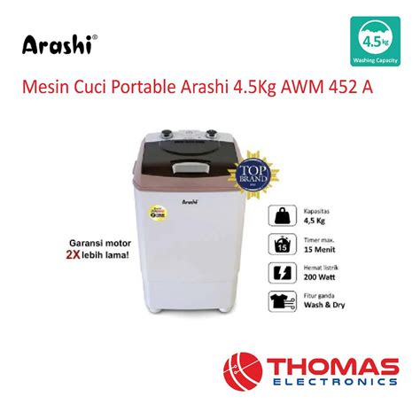 Jual Mesin Cuci Portable Arashi Awm A Awm A Kg Mini Laundry