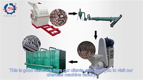 Full Set Of Coconut Shell Charcoal Making Machines Installation Video