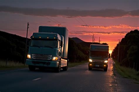 Premium AI Image | An electric truck carries cargo along the road