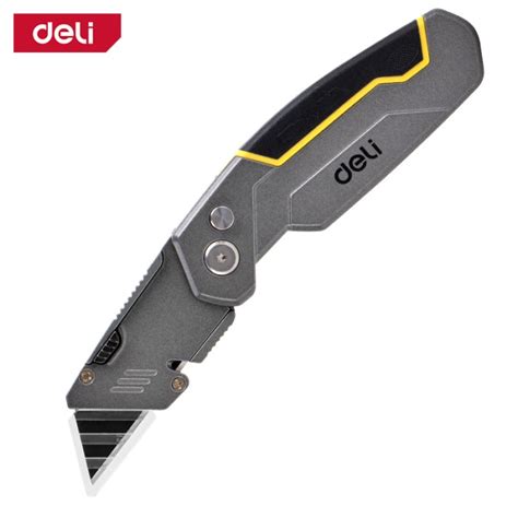 Promo Deli Utility Knife Cutter Pisau Kayu Aluminium SK2 Auto Lock