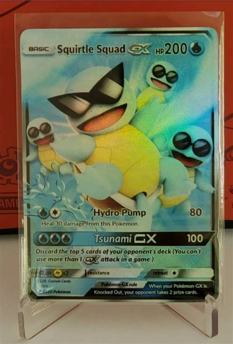 Pokemon Squirtle Squad Gx Full Art Holographic Orica Card Etsy