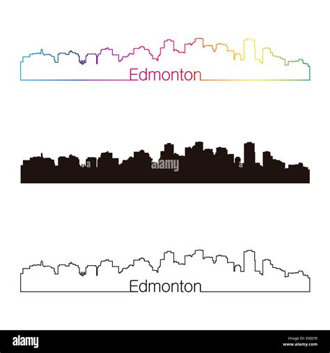 Edmonton skyline linear style Stock Photo - Alamy