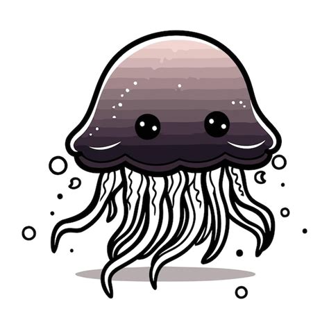 Premium Vector Cute Jellyfish Cartoon Mascot Character Vector