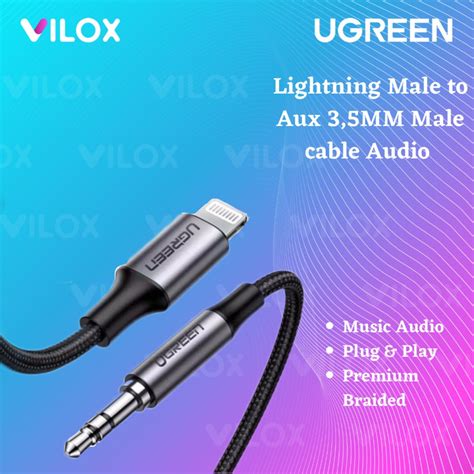 Jual Ugreen Kabel Lightning Male Iphone To Aux Jack 3 5mm Male Car