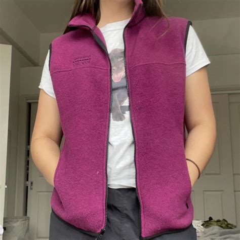 Vintage Kathmandu Fleece Vest Wine Burgundy Colour Depop
