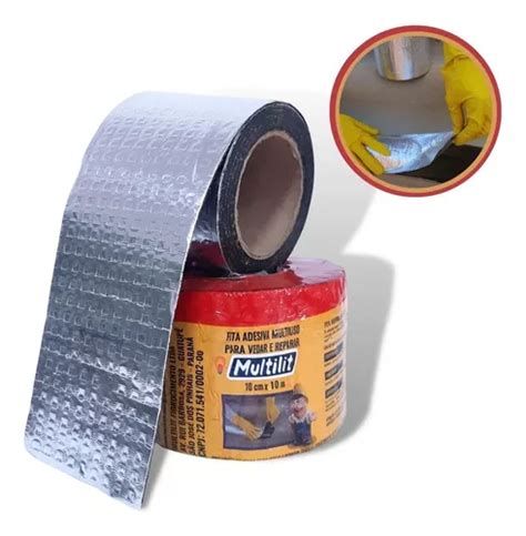 Cinta asfáltica autoadhesiva aluminizada Multilit de 10 cm x 10 m