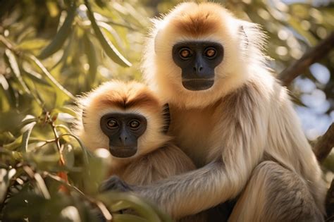 El lindo gibón en la naturaleza | Foto Gratis