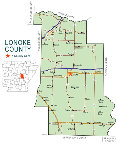 Lonoke County Map Encyclopedia Of Arkansas