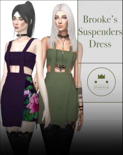 Simply King Brookes Suspenders Dress For The Sims Spring Sims