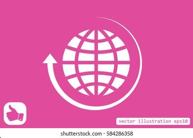 Globe Arrow Icon Vector Eps 10 Stock Vector Royalty Free 584286358