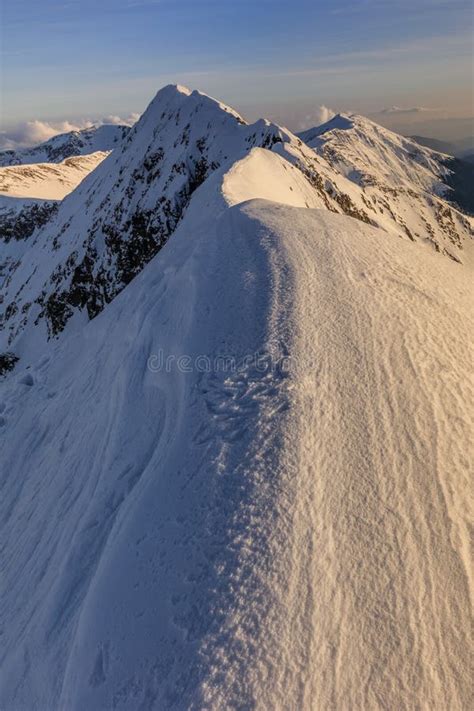 Moldoveanu Peak in winter stock photo. Image of nature - 133941938