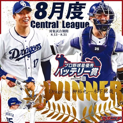 【8月度】dazn月間バッテリー賞 中日・柳裕也＆木下拓哉、オリックス・山本由伸＆若月健矢が受賞 Newscast