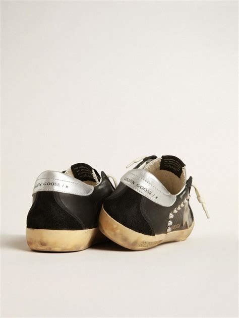 Golden Goose Super Star Super Star Homme En Cuir Et Daim Noirs Avec