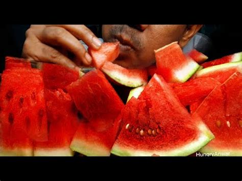 Whole Watermelon Mukbang Asmr Mukbang Red Watermelon Dessert