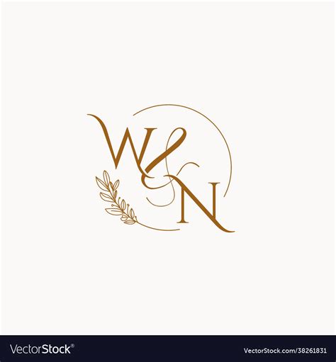 Wn Initial Wedding Monogram Logo Royalty Free Vector Image