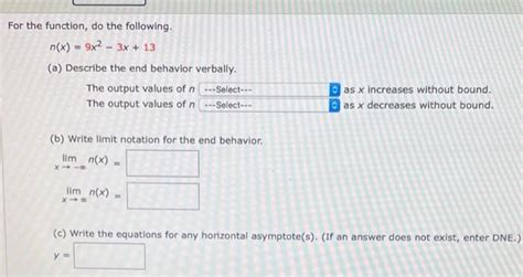 Solved For The Function Do The Following N X 9x2 3x