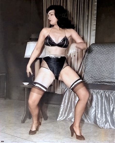 Bettie Page Wearing Exotic Lingerie Classic Pinups