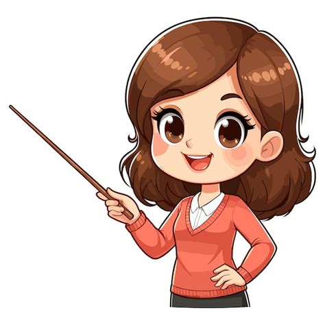 Cute Teacher Cartoon Character Style Stock Image Everypixel Clip