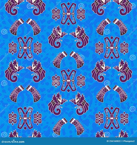 Beautiful Indonesian Batik Papua Bird Seamless Pattern Ts048 Stock