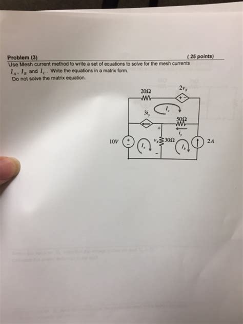 Solved Use Mesh Current Method To Write A Set Of Equations Chegg