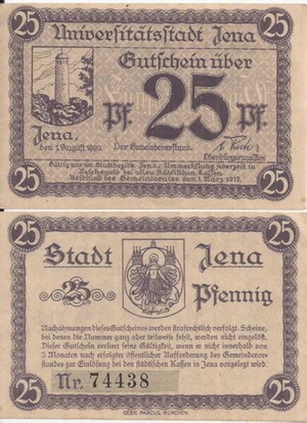 Pfennig Ciudad De Jena Turingia Numista