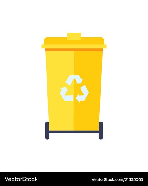 Yellow trash can color icon Royalty Free Vector Image