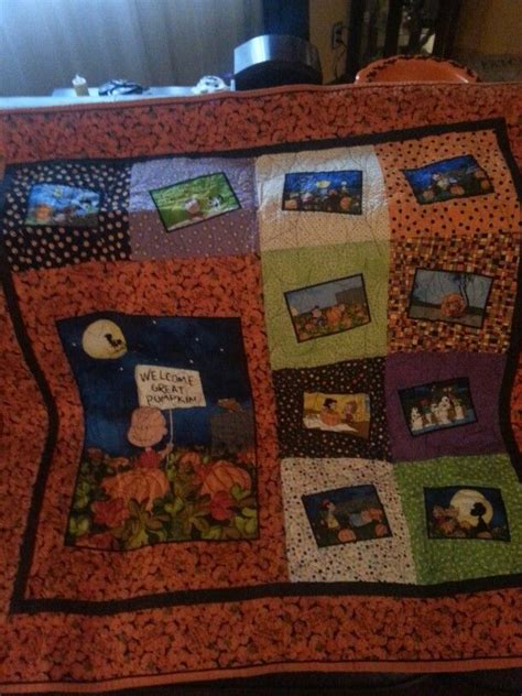 Great Pumpkin Charlie Brown Quilt 2013 | Halloween quilts, Panel quilt ...