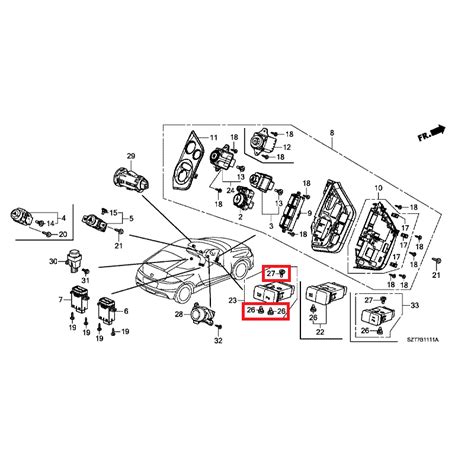 Honda Cr Z Parking Sensor Switch Bulb Set Honda Direct Parts