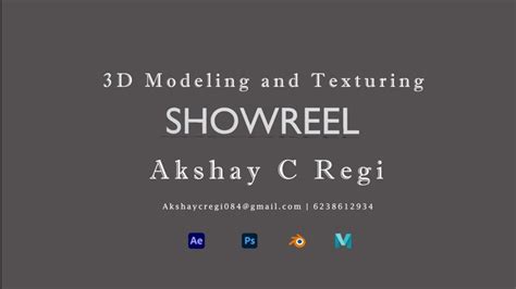 3D Modeling And Texturing Showreel Demoreel YouTube