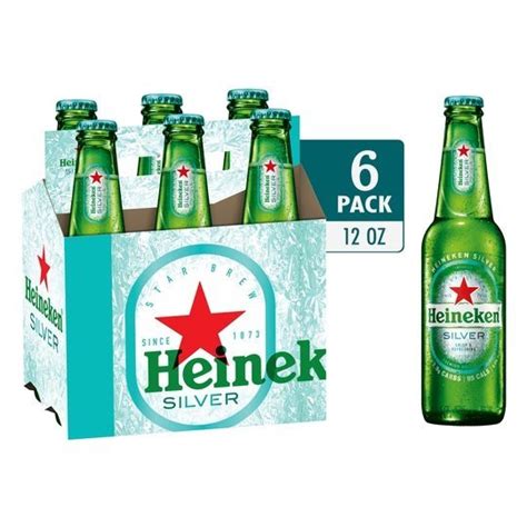 Heineken Silver Lager Beer 6 Pack 12 Fl Oz Bottles 4 Alcohol By