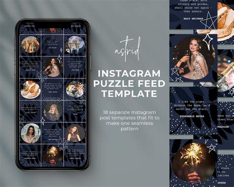 Instagram Puzzle Feed Template Canva Instagram Template Etsy Uk