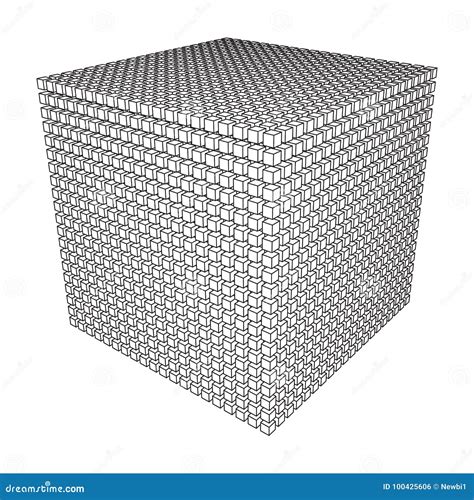 Wireframe Mesh Cube Stock Vector Illustration Of Polygon 100425606