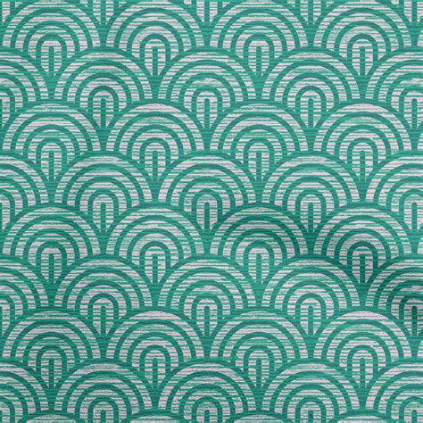 Oneoone Silk Tabby Teal Green Fabric Asian Japanese Motif Sewing Craft