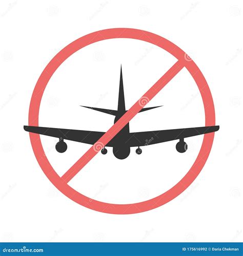 No Flying On White Background Prohibit Sign Vector Stock Illustration