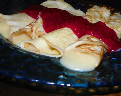 French Cream Crepes With Raspberry Sauce Recipe