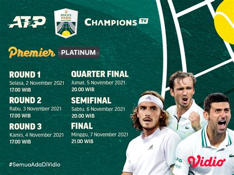 Jadwal Lengkap Dan Link Live Streaming Atp Tour Rolex Paris Masters