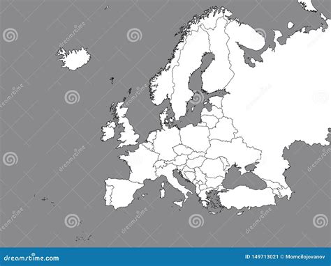 Bia A Mapa Europa Z Krajami Na Popielatym Tle Ilustracja Wektor