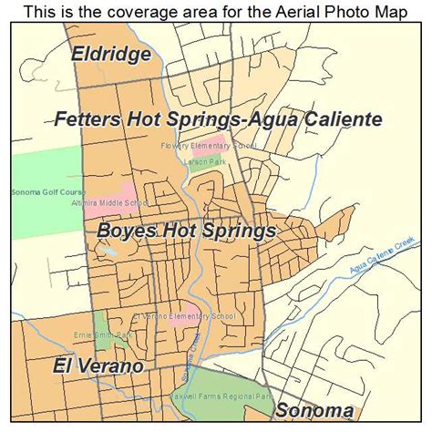 Aerial Photography Map of Boyes Hot Springs, CA California