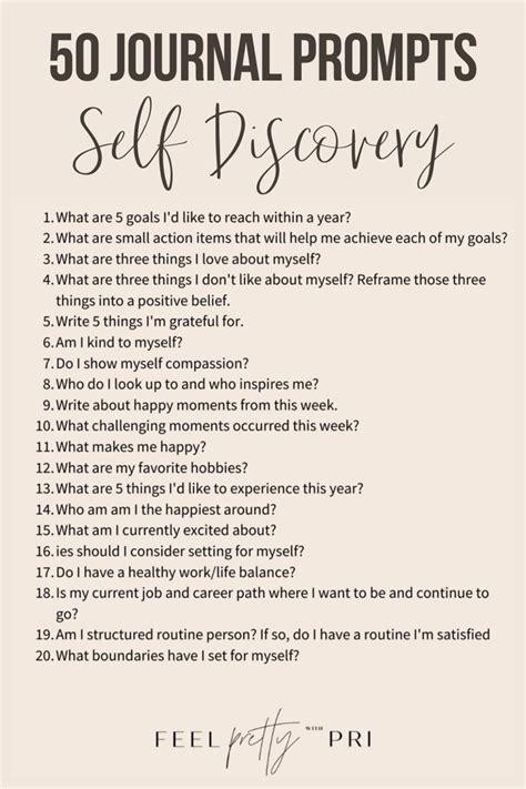 50 Journal Prompts For Self Discovery Artofit