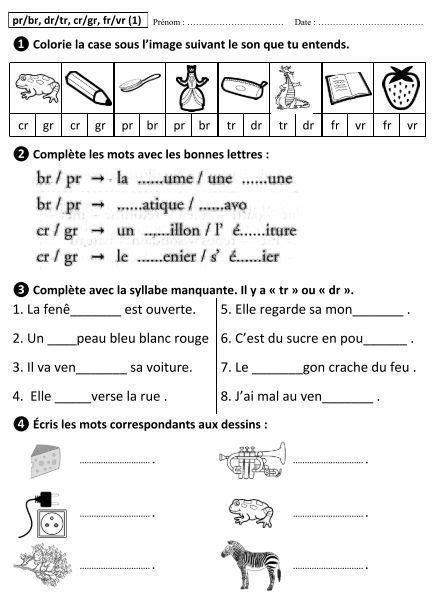 Pr Br Dr Tr Cr Gr Fr Vr Eklablog Apprendre Crire Maternelle