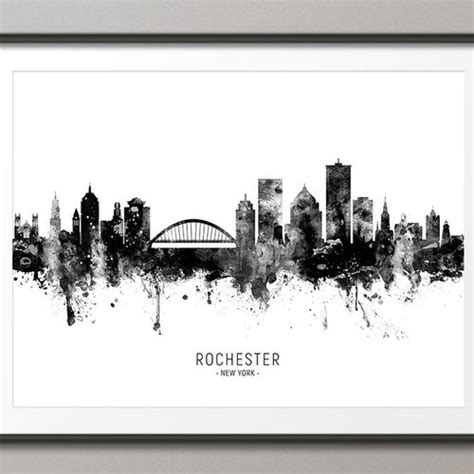 Rochester New York Skyline Art Print Poster Ny Item T4879 Etsy