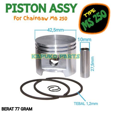 Jual MS 250 PISTON ASSY 42 5MM UNTUK MESIN CHAINSAW GERGAJI KAYU Di