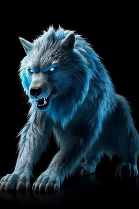 Majestic blue mountain wolf in 2023 | Fantasy creatures art, Werewolf ...